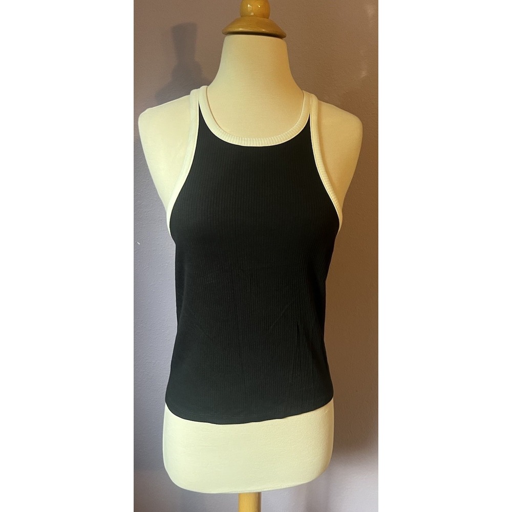 J. Crew Black White Trim Tank Top Size Medium